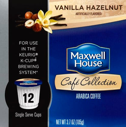 Maxwell House Vanilla Hazelnut K - Cup Pods 3.7 oz box (Case Pack of 6)
