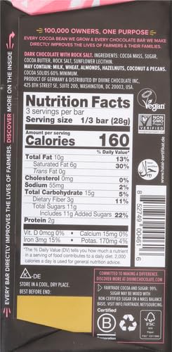 Divine Chocolate Chocolate Bar Dark Pink Himalian Salt, 3 Ounce 12 pack