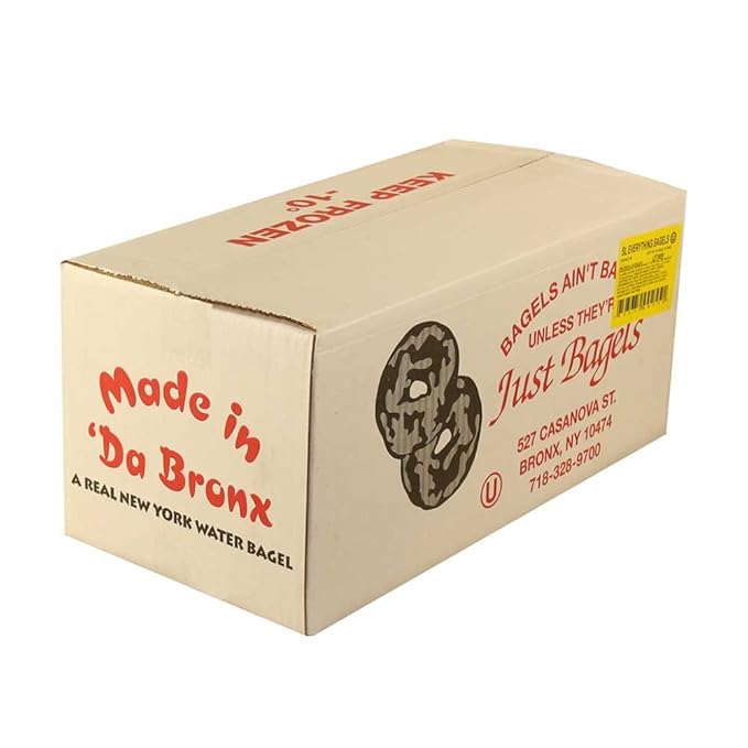 Just Bagels Sliced Everything Bagel, 4 Ounce - 48 per case.