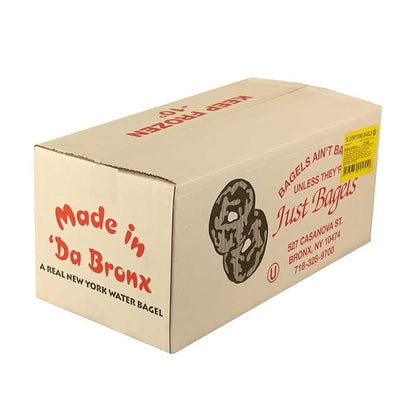Just Bagels Sliced Everything Bagel, 4 Ounce - 48 per case.