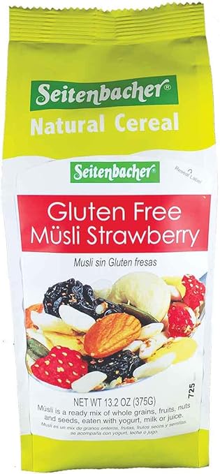 Seitenbacher Gluten Free Muesli Strawberry Natural Cereal 13.2 Ounce