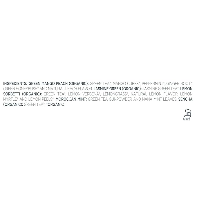 Tea Forte Single Steeps Loose Leaf Green Tea Sampler, Assorted Variety Tea Box, Single Serve Pouches, 15 Count (Pack of 1)