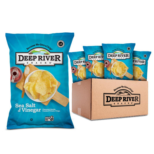 Deep River Salt and Vinegar Kettle Chips 2oz bag (Case Pack of 24)