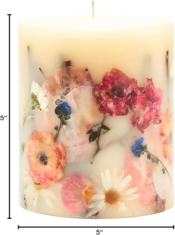 Rosy rings apricot rose 6.5” candle