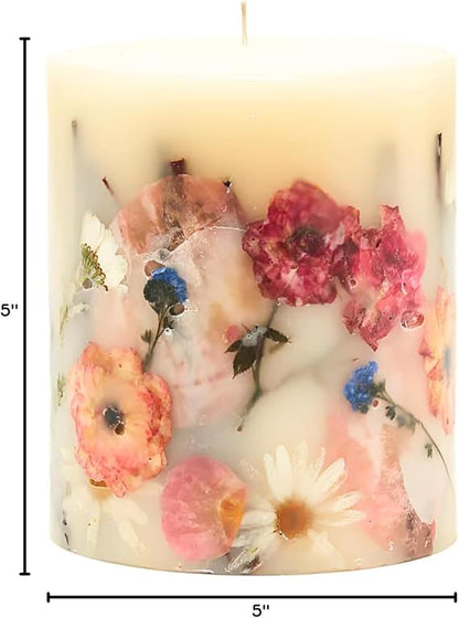 Rosy rings apricot rose 6.5” candle