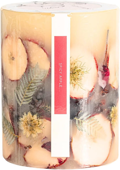 Rosy Rings Spicy Apple Botanical Pillar Candle