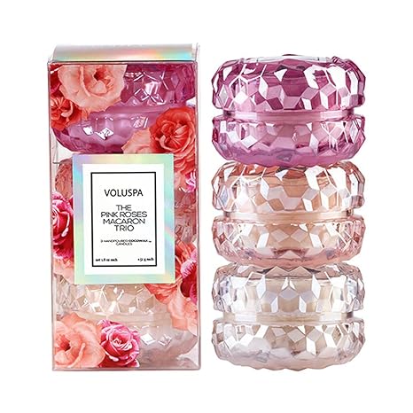 Voluspa Roses Macaron Trio 1.8 oz each
