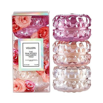 Voluspa Roses Macaron Trio 1.8 oz each