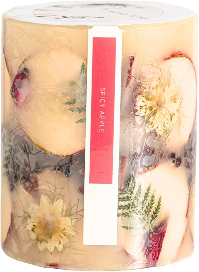 Rosy Rings Spicy Apple Tall Round Scented Candles,5.5”