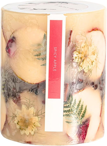 Rosy Rings Spicy Apple Tall Round Scented Candles,5.5”