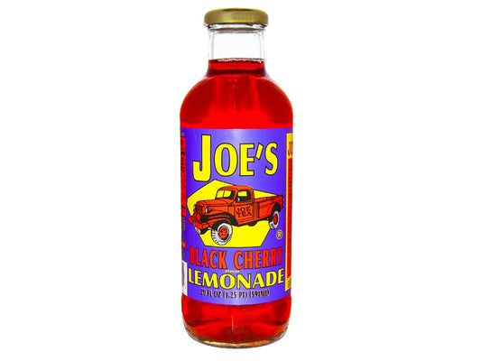 Joe Tea Black Cherry Lemonade, Case Pack of Twelve 20 fl oz Glass Bottles