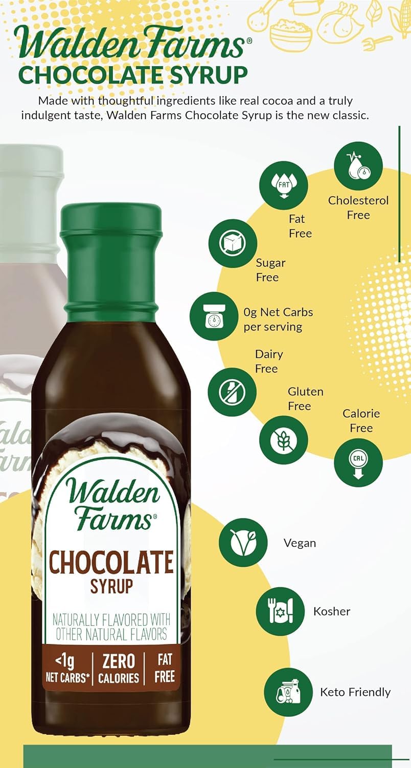 Walden Farms Chocolate Syrup 12 fl oz bottle ( Case Pack of 6)