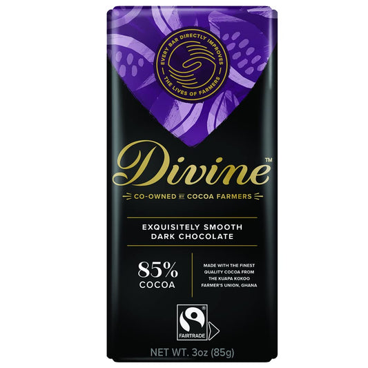 Divine - Smooth Dark Chocolate 85% Cocoa - Case Of 12 - 3 Oz