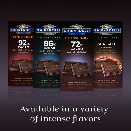 Ghirardelli Intense Dark 92% Cocoa 3.17 oz Dark Chocolate Bar Pack of 12