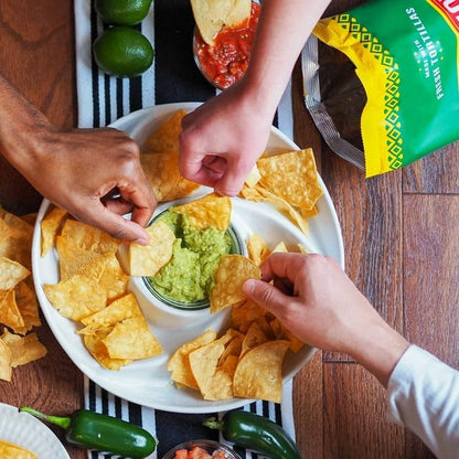 Cazo De Oro Fire Roasted Hatch Chile Corn Tortilla Chips 11oz bag (Case Pack of 9)