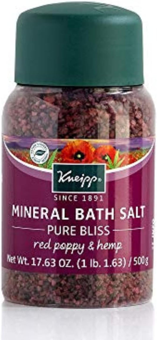 Kneipp Pure Bliss Mineral Bath Salts Red Poppy Hemp 500g