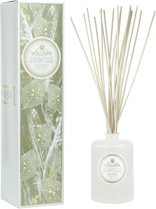 Voluspa Eucalyptus and White Sage Scented Reed Diffuser 6oz