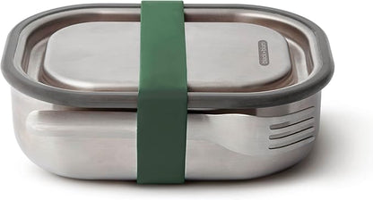 BLACK + BLUM | Leak-Proof Oven Safe Plastic Free Meal Prep Lunch Food Container, Olive, 600ml / 20fl, Stainless Steel & Silicone