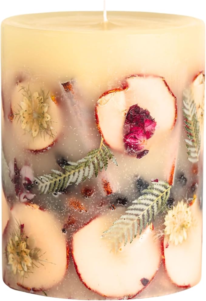 Rosy Rings Spicy Apple Botanical Pillar Candle