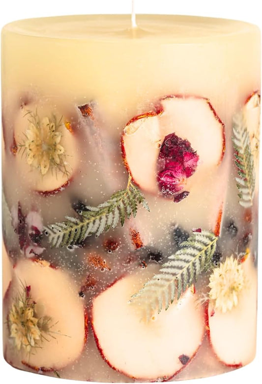 Rosy Rings Spicy Apple Botanical Pillar Candle