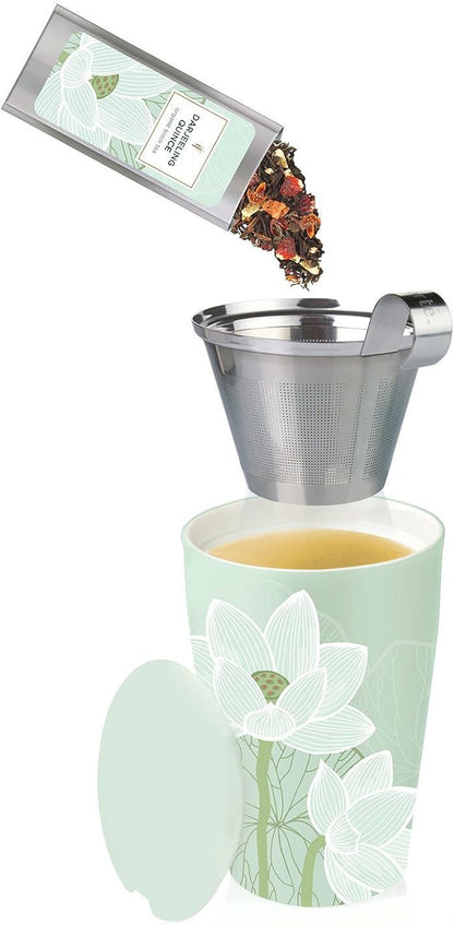 Tea Forte KATI Lotus Stainless Steel Loose Leaf Steeping Cup w/Infuser Insulated