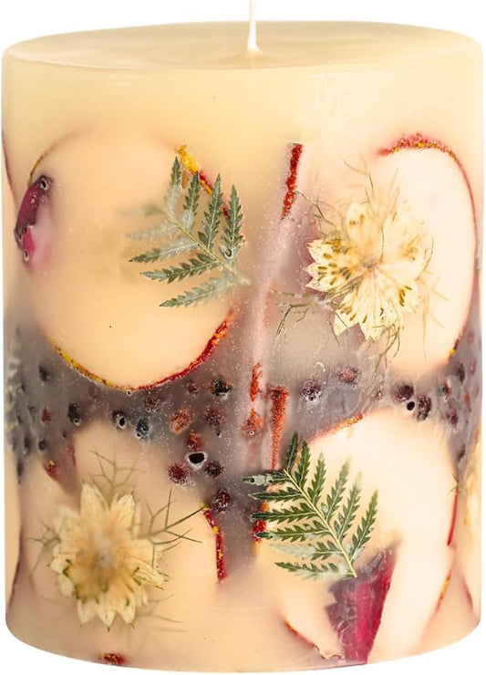 Rosy Rings Spicy Apple Tall Round Scented Candles,5.5”