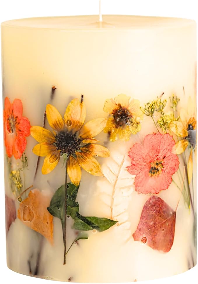 Rosy Rings Medium Round Botanical Candle - Honey Tobacco