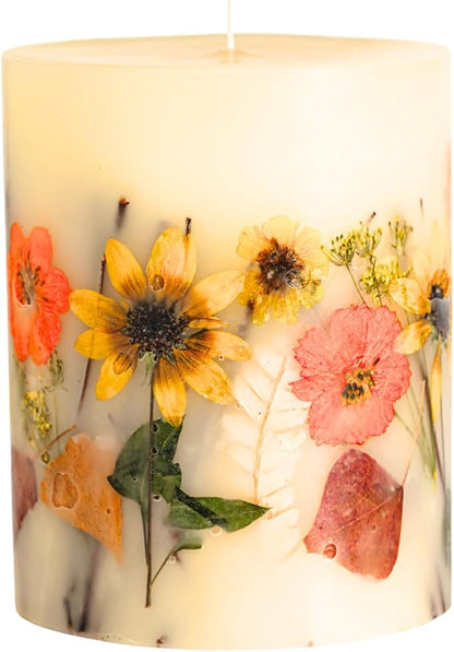 Rosy Rings Medium Round Botanical Candle - Honey Tobacco