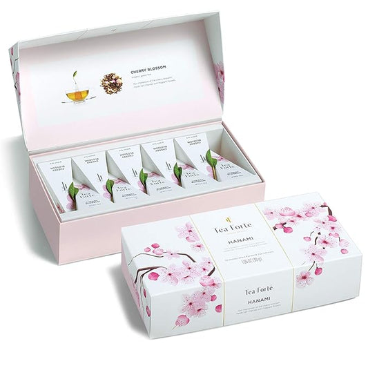 Tea Fortè Hanami Box 10 Filters Pyramid Green Tea Cherry And Rose Petals