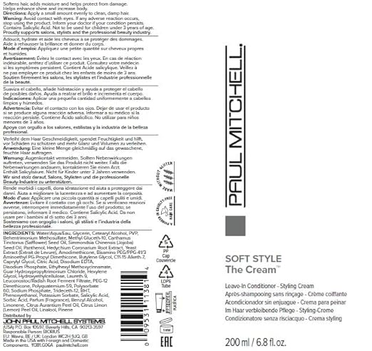 Paul Mitchell Soft Style The Cream Styling Leave-In Conditioner, 6.8 oz