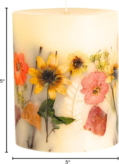 Rosy Rings Medium Round Botanical Candle - Honey Tobacco