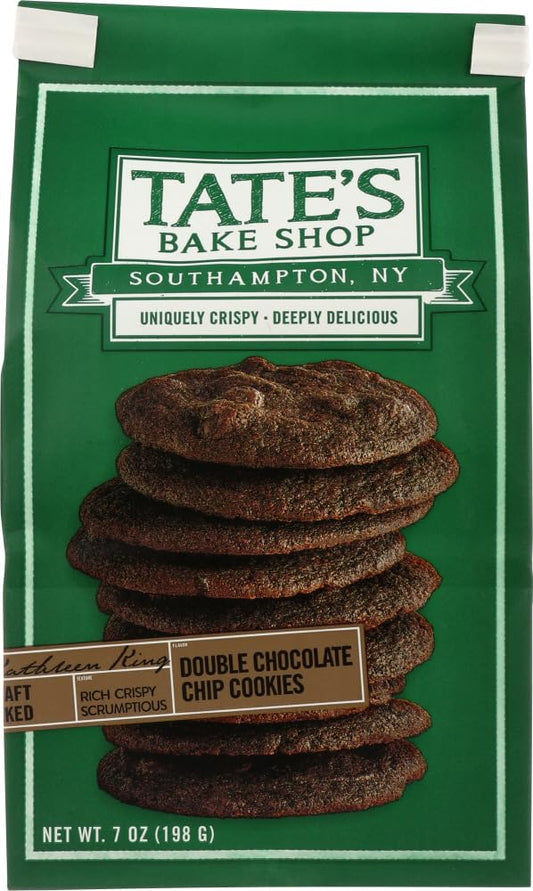 Tates Double Chocolate Chip Cookies 7 oz Bags (Case Pack of 12)
