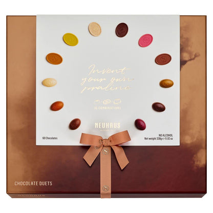 Neuhaus Belgian Chocolate Duets Table Box – 60 Chocolates to Mix & Match – 36 Flavor Combinations – Personalized Experience – Invent Your Own Pralines