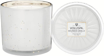Voluspa Bourbon Vanille, Grande Maison 3 Wick Glass Candle, 36 Ounces, 100 Hour Burn Time, Coconut Wax for Clean Burning, Handcrafted in The USA