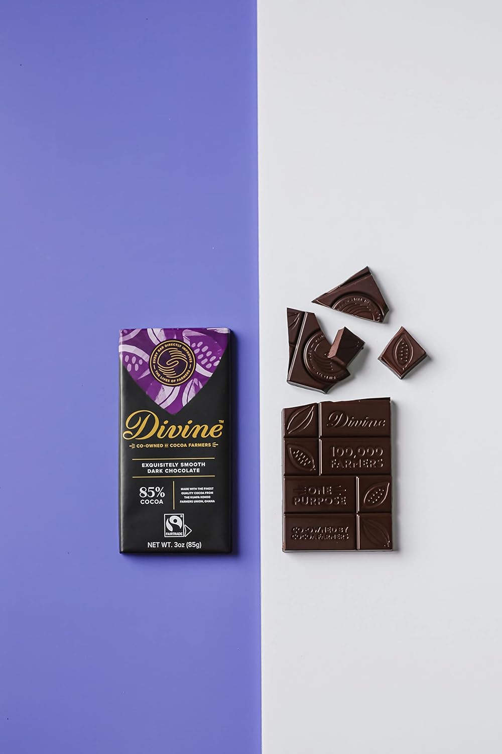 Divine - Smooth Dark Chocolate 85% Cocoa - Case Of 12 - 3 Oz