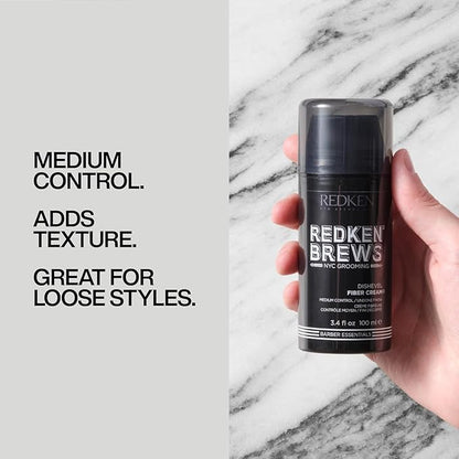 Redken Brews Dishevel Fiber Cream 3.4 oz Undone Finish Medium Hold