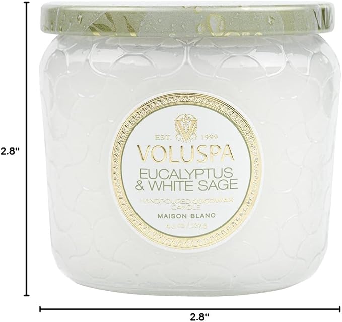 VOLUSPA EUCALYPTUS & WHITE SAGE PETITE JAR CANDLE 4.5 OZ