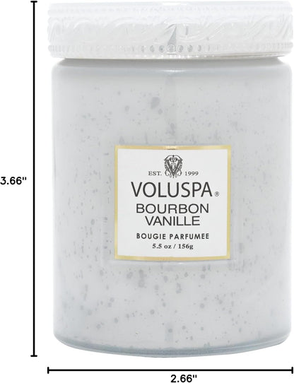 Voluspa Bourbon Vanille, Small Candle Jar, 5.5 Ounces, 50 Hour Burn Time, Coconut Wax for Clean Burning, Handcrafted in The USA