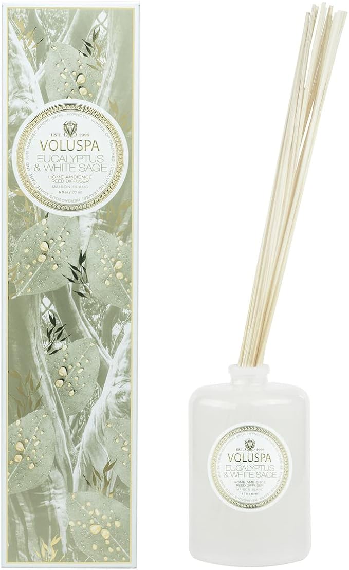 Voluspa Eucalyptus and White Sage Scented Reed Diffuser 6oz