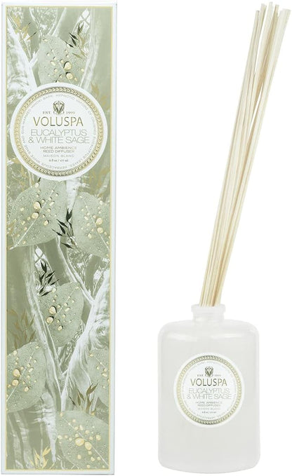 Voluspa Eucalyptus and White Sage Scented Reed Diffuser 6oz