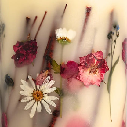 Rosy rings apricot rose 6.5” candle