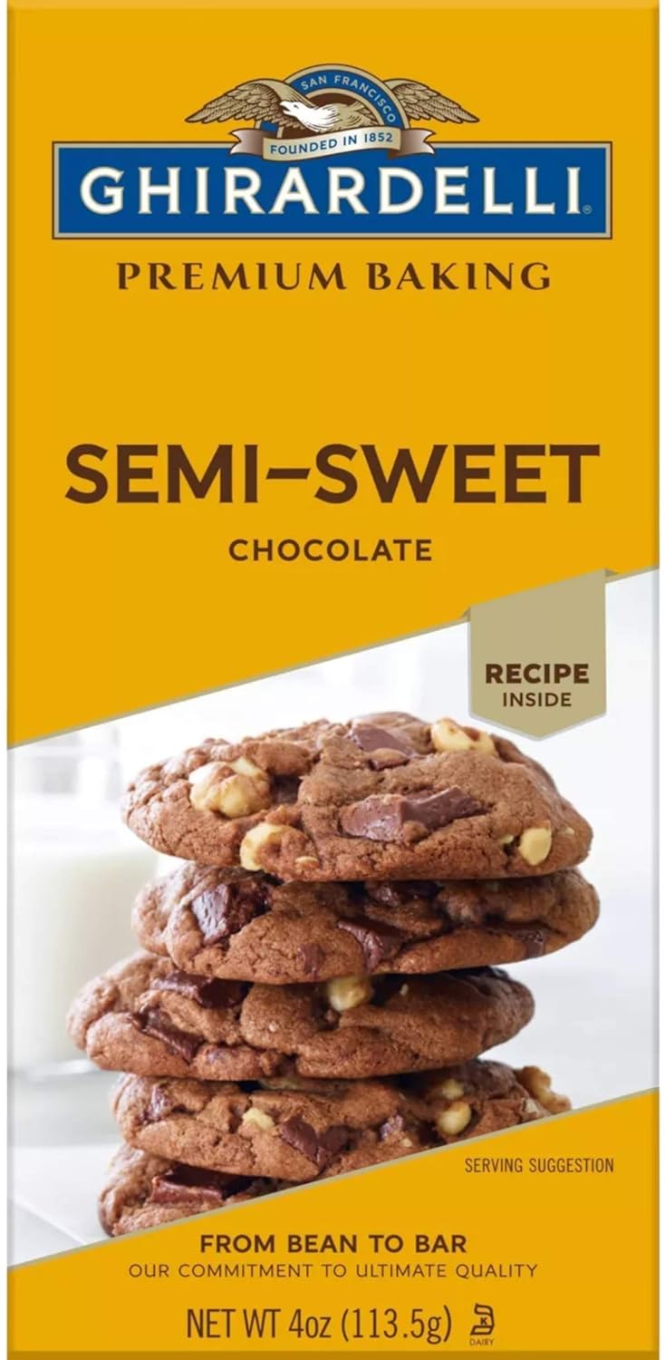 GHIRARDELLI Premium Semi-Sweet Chocolate Baking Bar, 4 OZ Bar