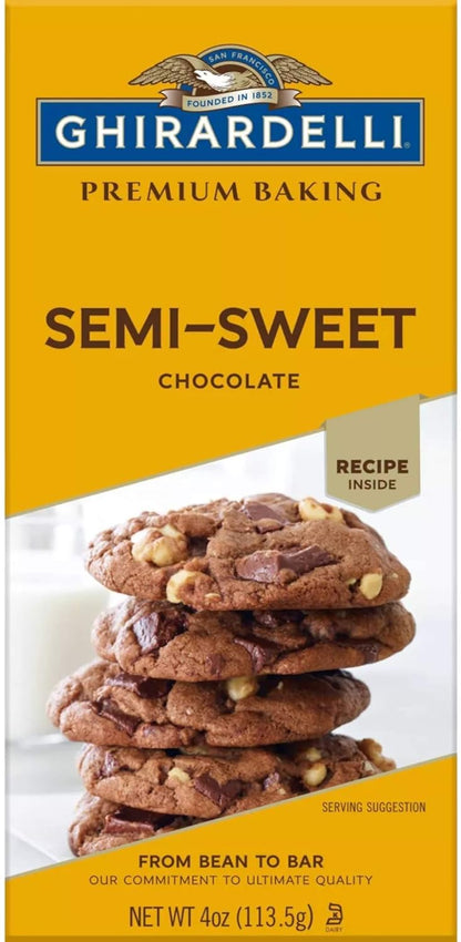GHIRARDELLI Premium Semi-Sweet Chocolate Baking Bar, 4 OZ Bar