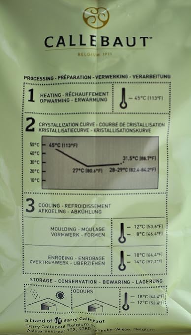 Callebaut Recipe No. W2 Finest Belgian White Chocolate With 28% Cacao, 22% Milk, 5.51 Pound