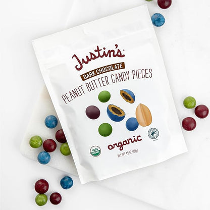 Justin's Dark Chocolate Organic Peanut Candy Pieces 4.5 oz. Bag (Case pack of 6)