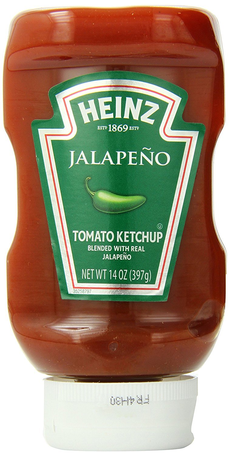 Heinz Blended Real Jalapeño Tomato Ketchup, 14 oz, Pack of 6