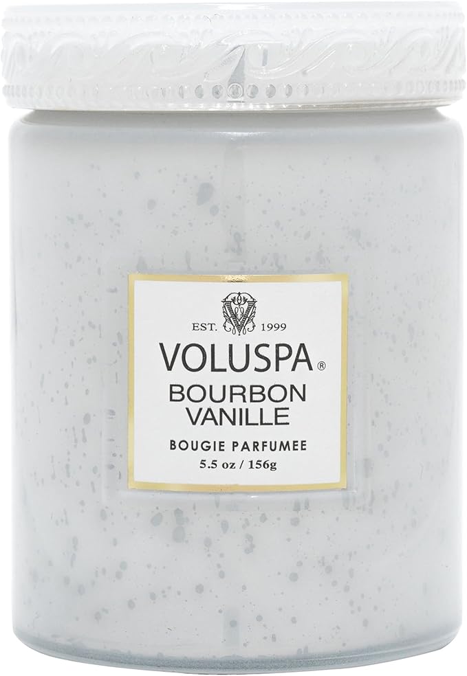 Voluspa Bourbon Vanille, Small Candle Jar, 5.5 Ounces, 50 Hour Burn Time, Coconut Wax for Clean Burning, Handcrafted in The USA