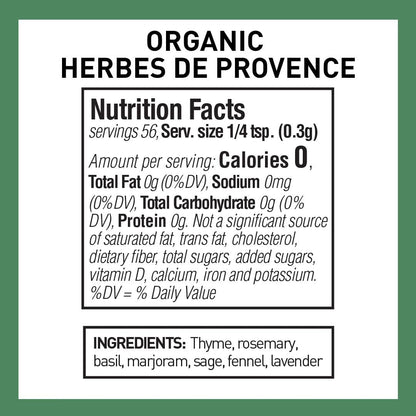 The Spice Hunter Herbes De Provence, Organic, 0.6-Ounce Jars (Pack of 6)