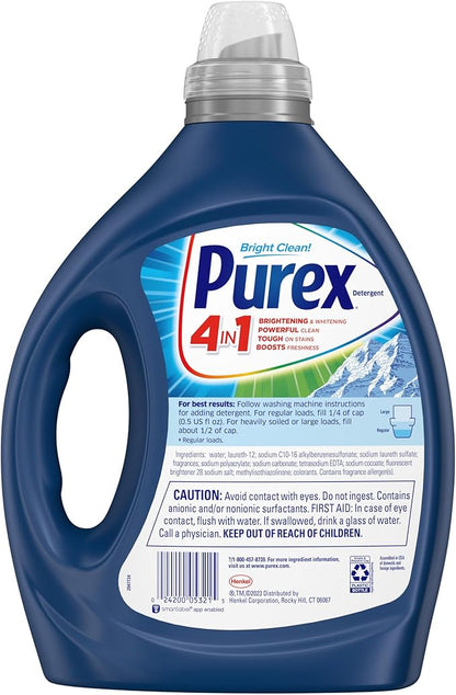 Purex 4 in 1 Mountain Breeze Liquid Laundry Detergent 82.5 fl oz Bottle (pack of 6)
