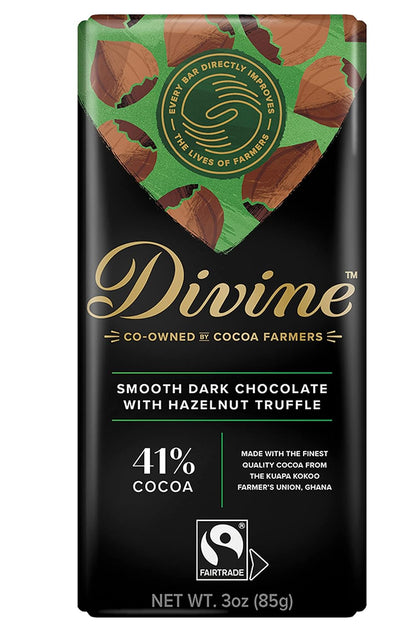 Divine dark chocolate hazelnut truffle pack of 12